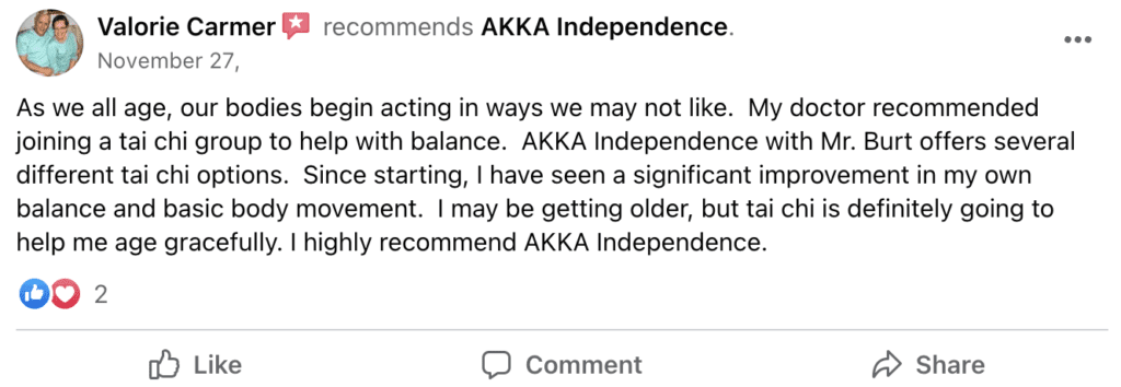 Tai Chi Classes | AKKA Independence
